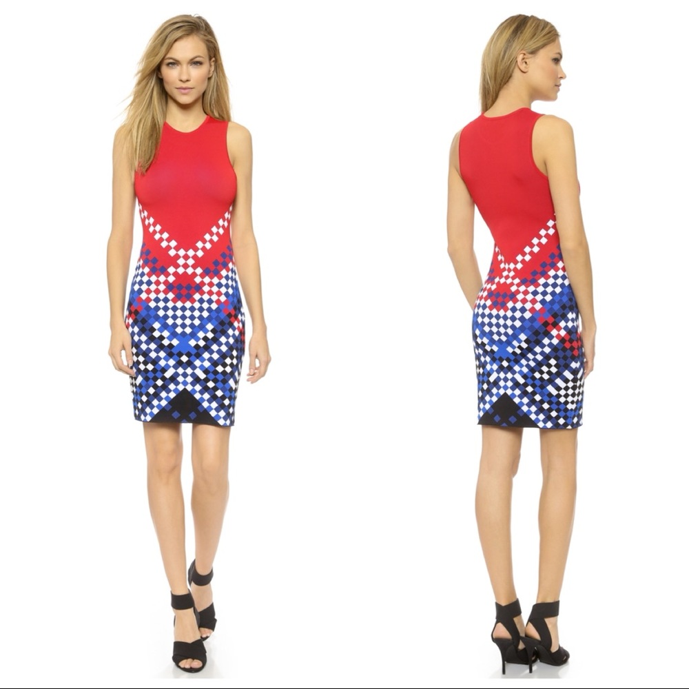 ALEXANDER Wang Checkered Double Knit Dress